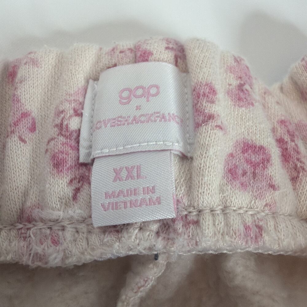 Gap x LoveShackFancy Pink Floral High Rise Sweatpants joggers Womens XXL - Picture 8 of 12